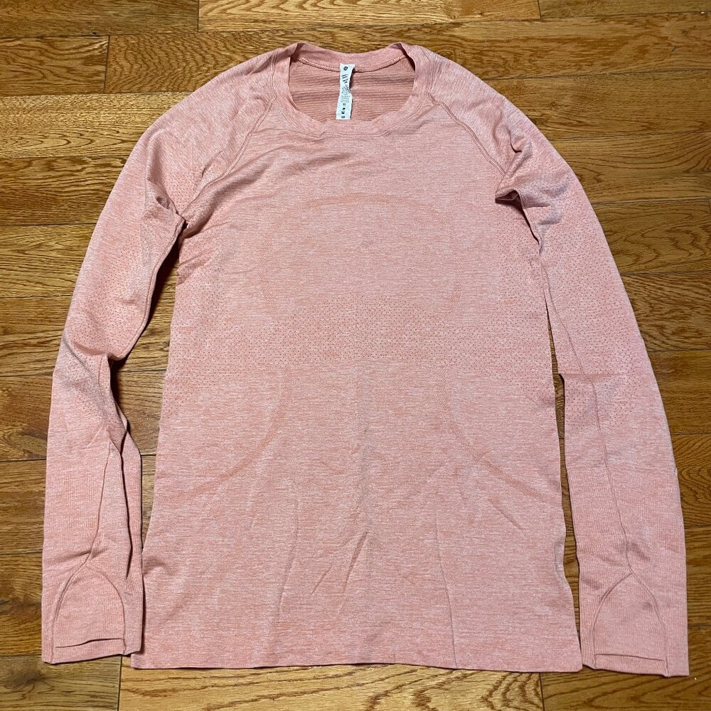 EUC Lululemon Swiftly Tech Long Sleeve Shirt 2.0 Hip Length Sz 6 PSAV/PIMI
